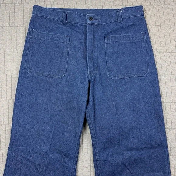 Vintage US Navy Jeans Men 34R (32x28) Blue Trouser Utility Denim Type I Military